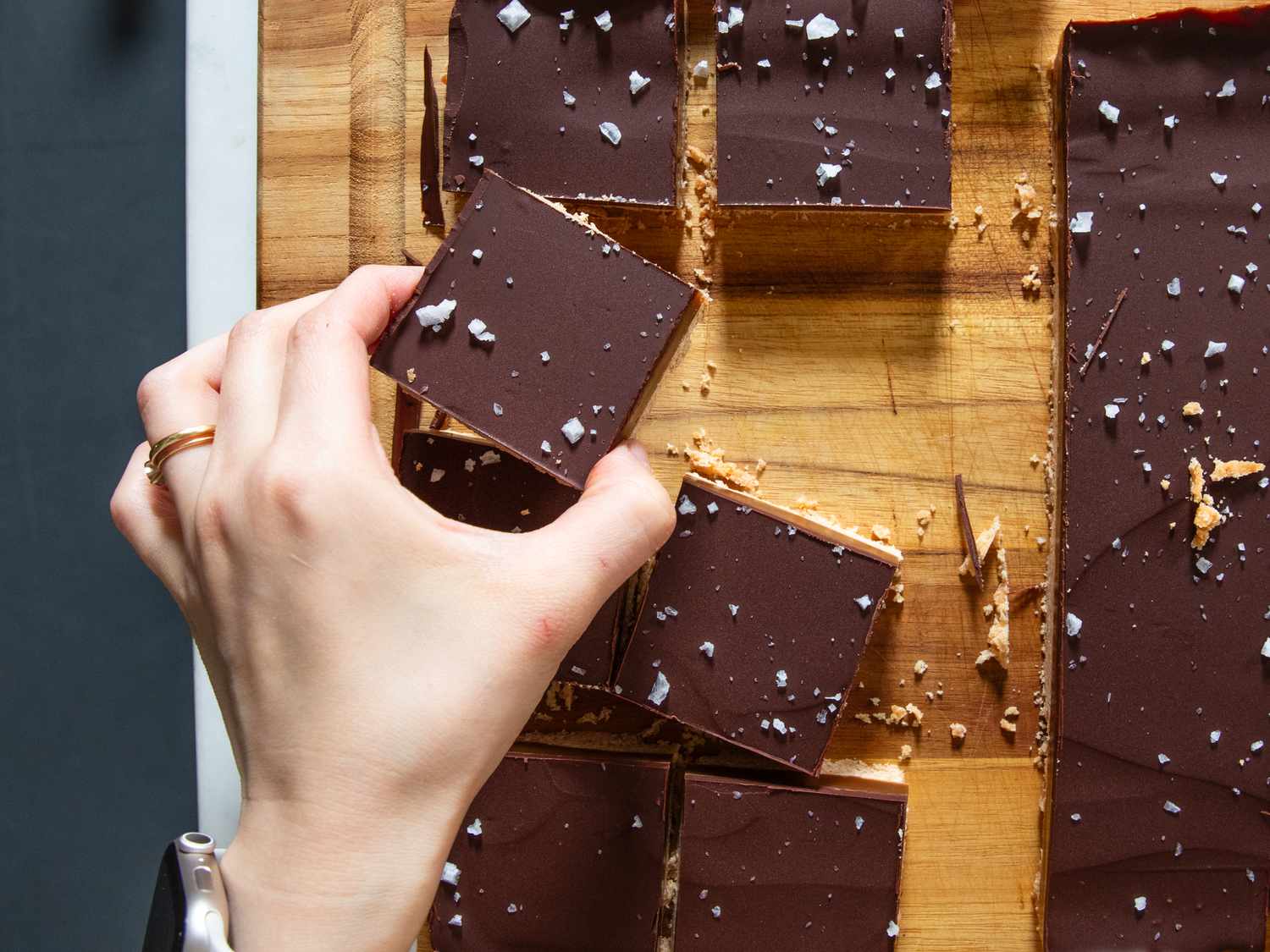 Overhead view of millionaires short bread