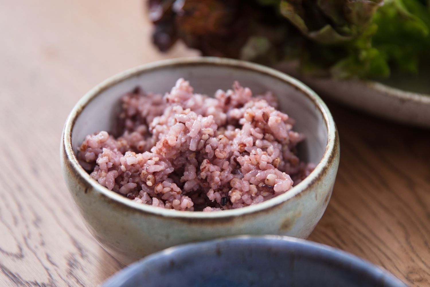 Purple rice in a bowl