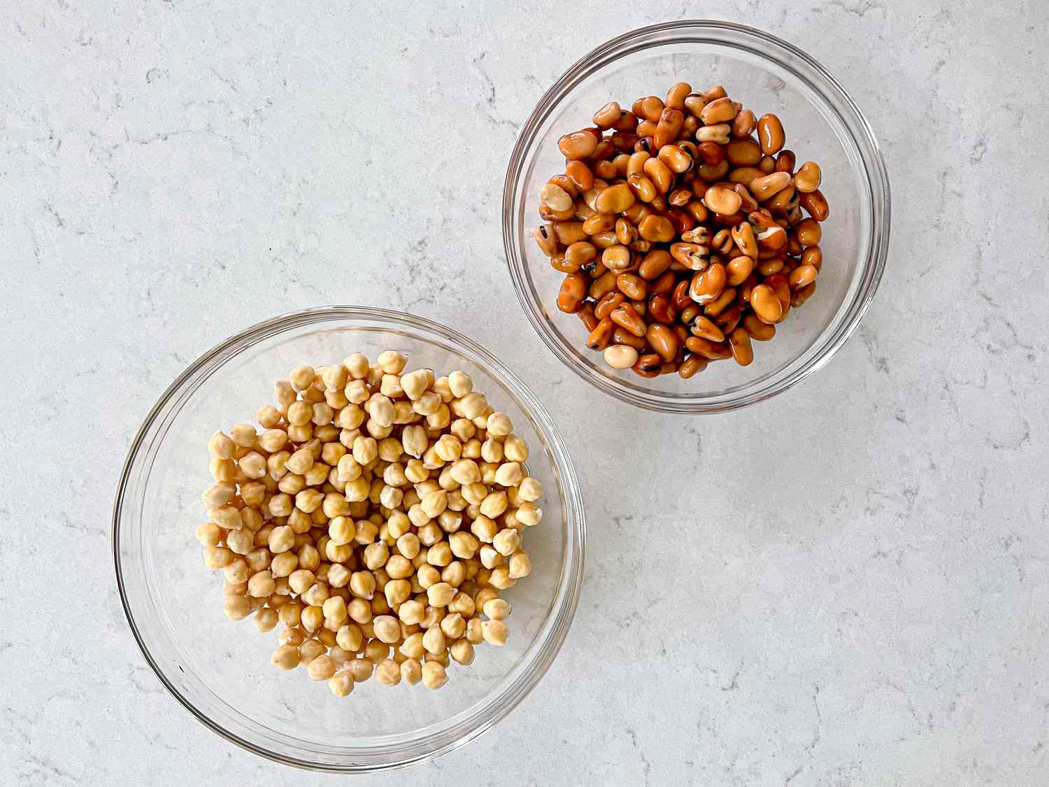 Overhead view of beans