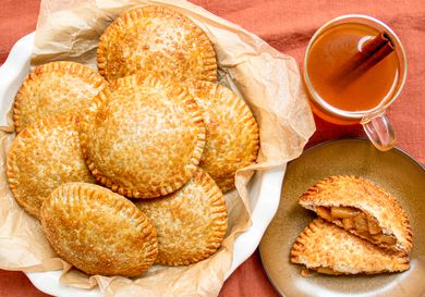 Overhead view of apple hand pies