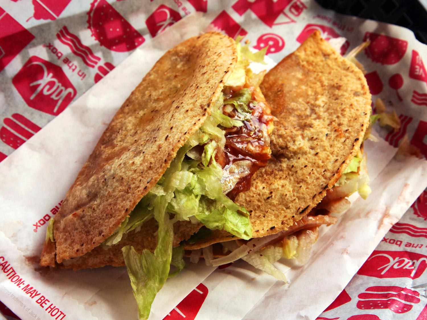 Two tacos from Jack-in-the-Box