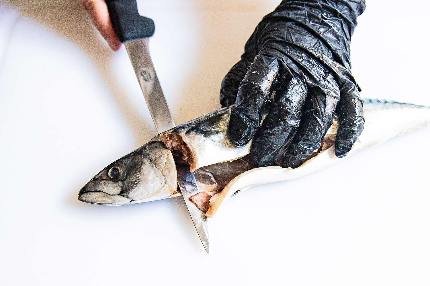 A person using the Victorinox Fillet Knife to slice a fish