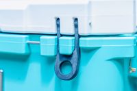 Closeup of lock on the Rovr RollR 60 Wheeled Cooler