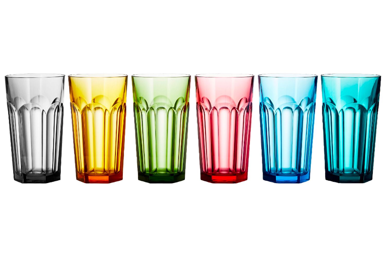 DuraClear Tritan Outdoor Multicolored Faceted Tumblers