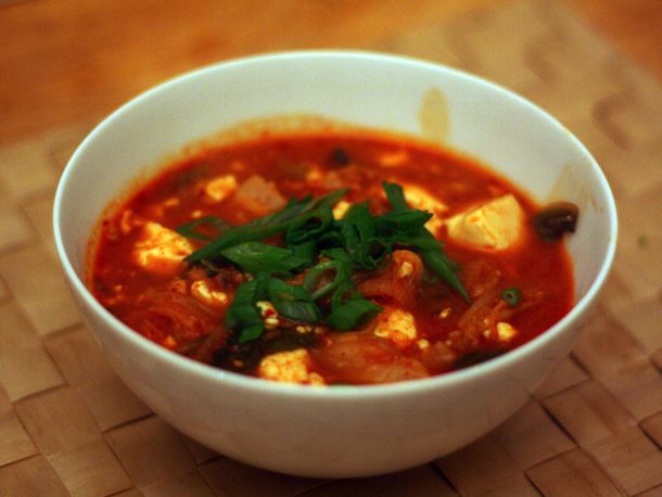 a bowl of kimchi jigae