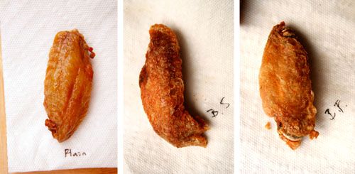 Comparing baking soda and baking powder on baked buffalo wings