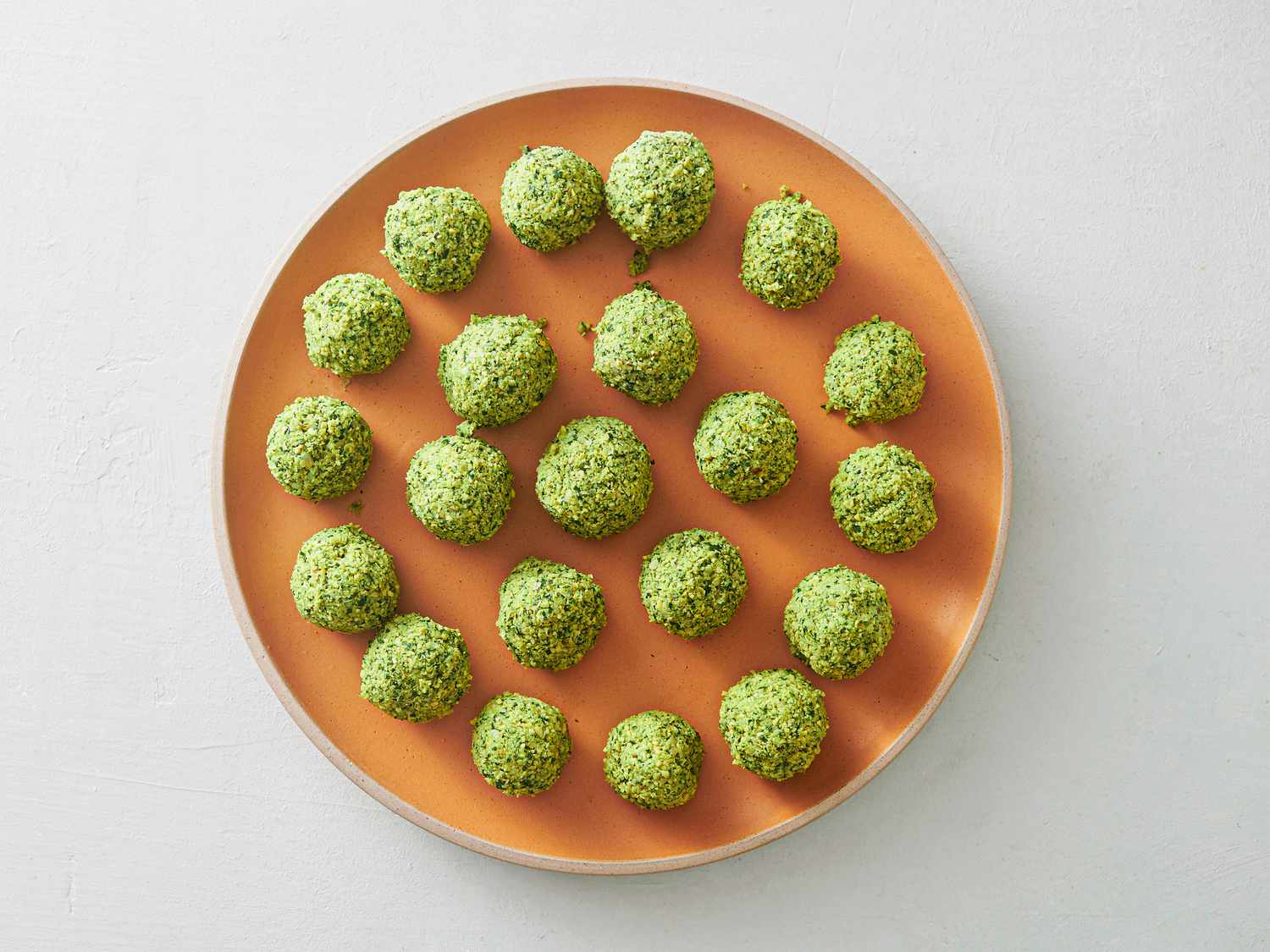 Chickpea balls on a plate.