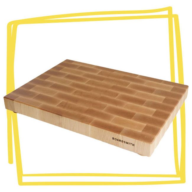 A rectangular wooden cutting board by The Boardsmith