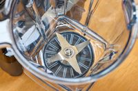 An overhead view of the blade of the Vitamix E310 Explorian Blender