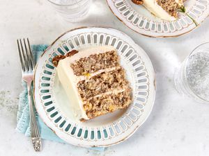 Overhaed view of hummingbird cake