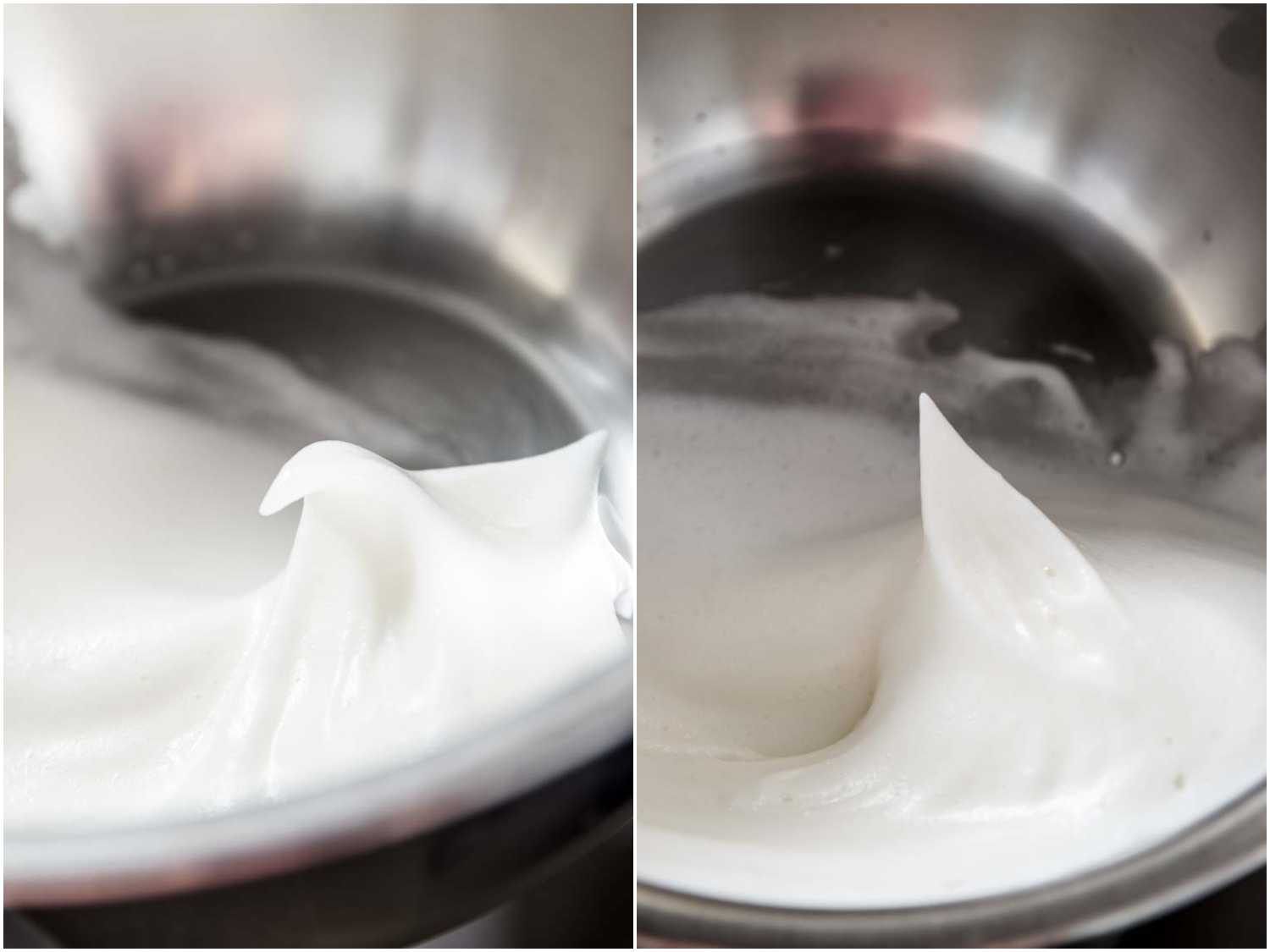 soft versus stiff peaks of egg whites