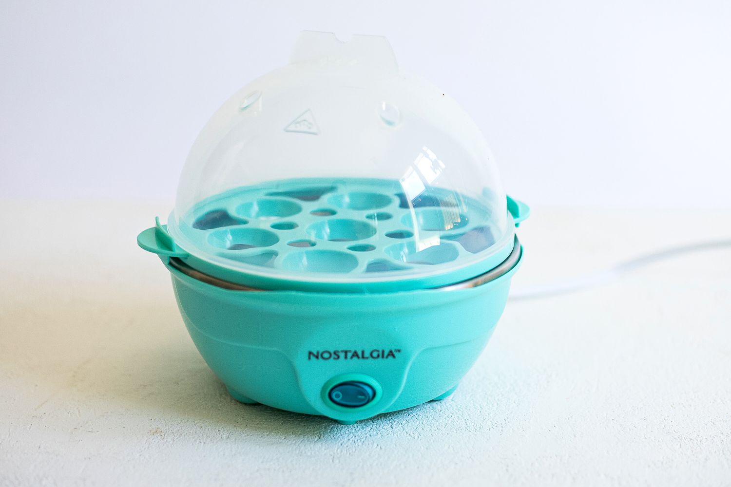 The Nostalgia egg cooker on a white background