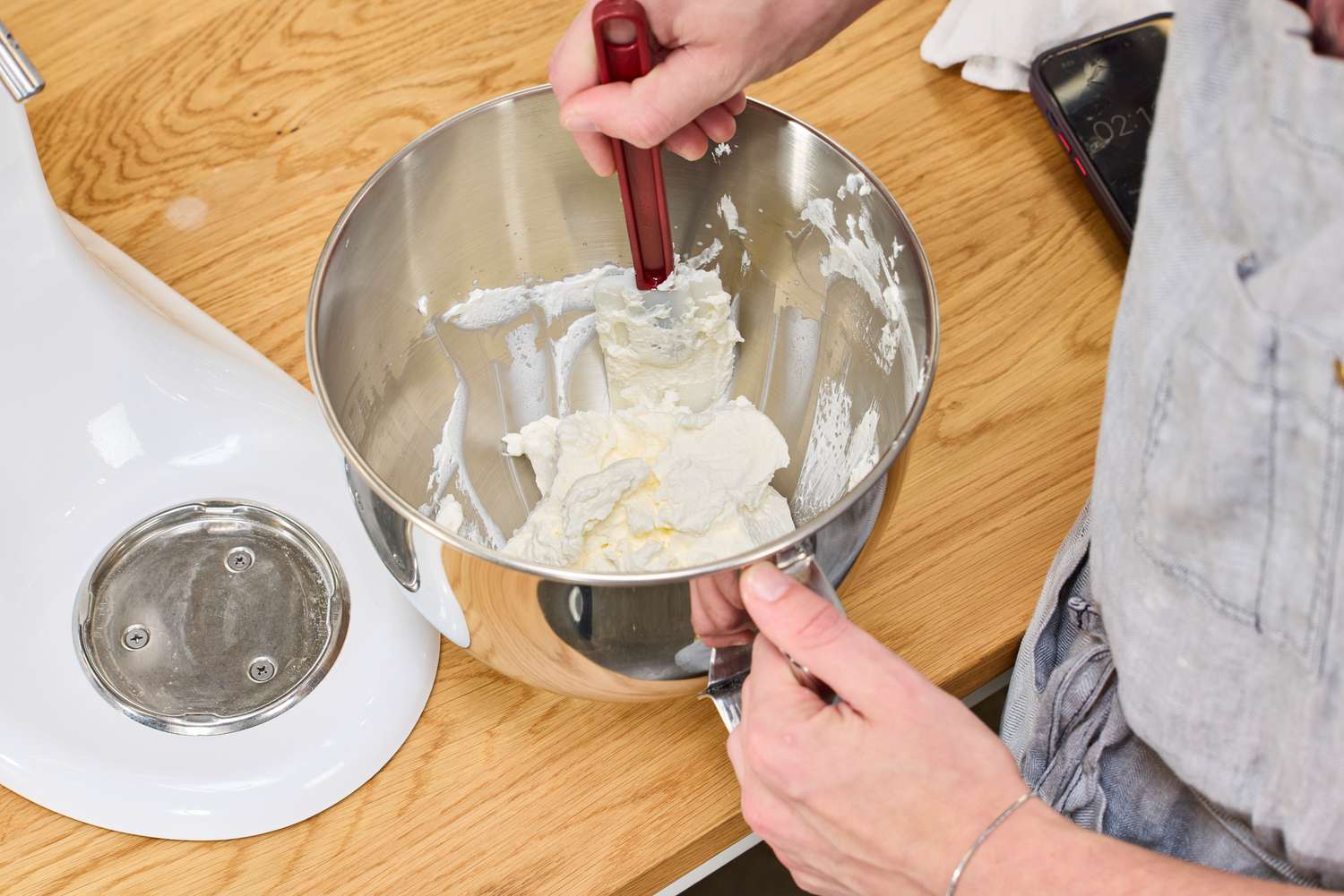 Whipped cream made using the KitchenAid 5-Quart KSM150PSER Artisan Stand Mixer