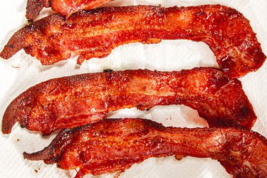 Overhead view of Air Fryer Bacon