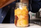 Adding pickling liquid to watermelon rind