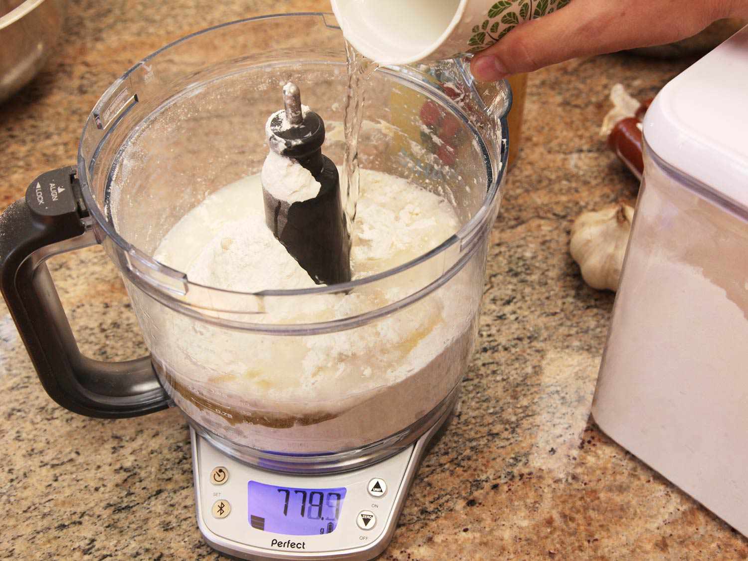 Making Sicilian-style pizza dough in a food processor