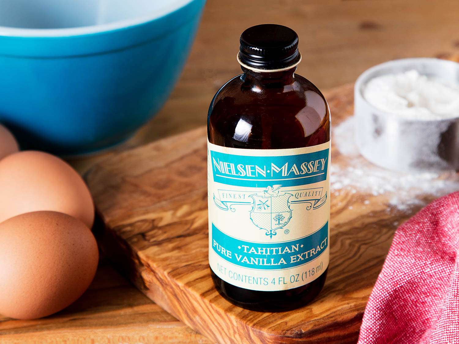 a bottle of Nielsen Massey tahitian vanilla extract