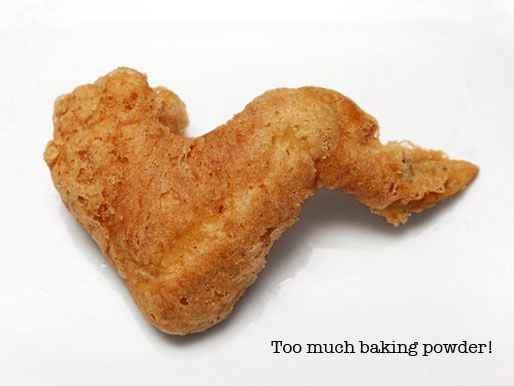 A chicken wing that has been fried using too much baking powder.