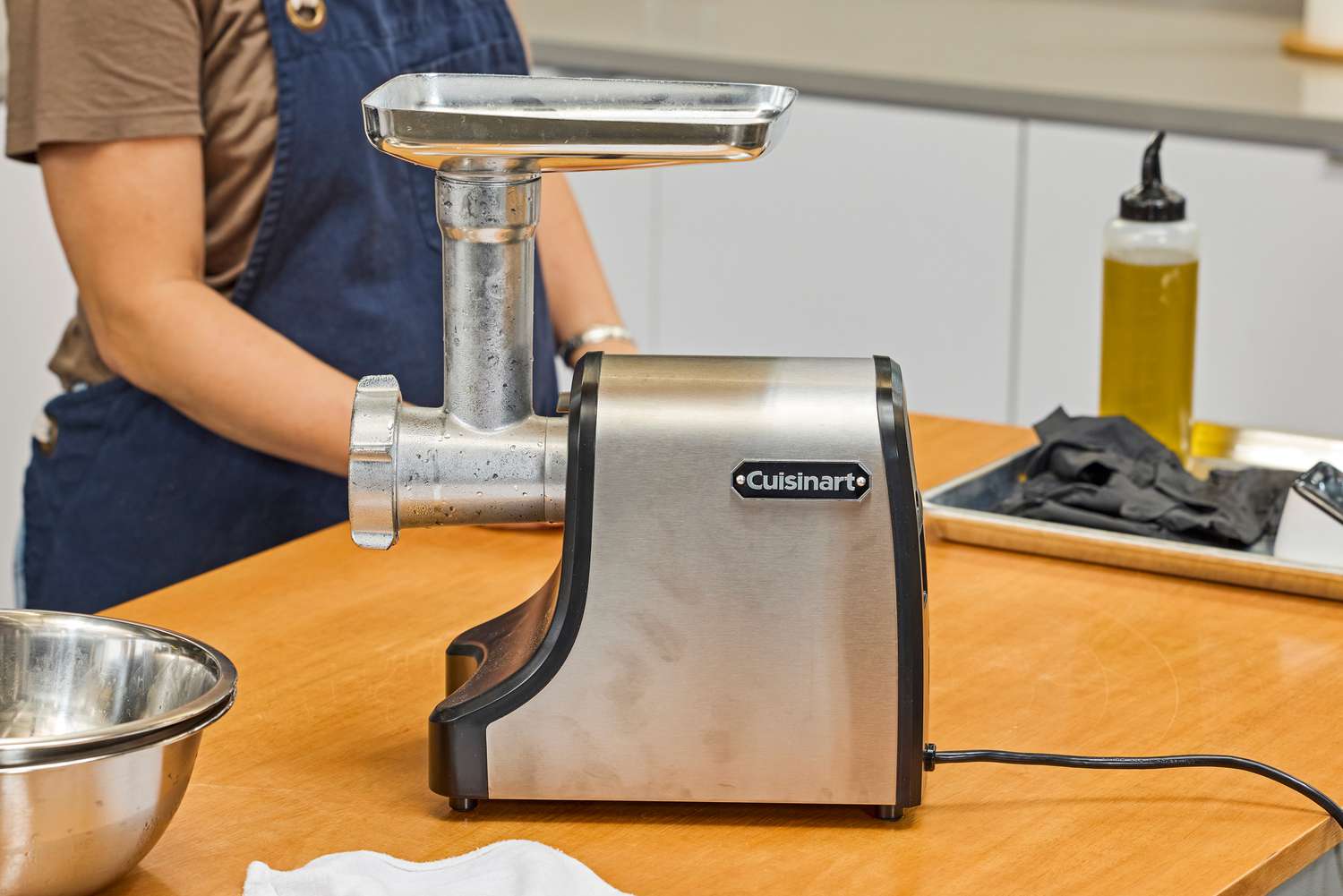 The Cuisinart Electric Meat Grinder displayed on counter top