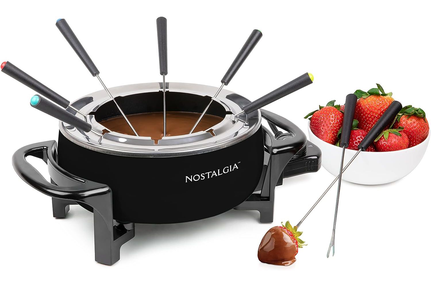 Nostalgia 12-Cup Electric Fondue Pot Set, Black (NFPS6BLK6A)