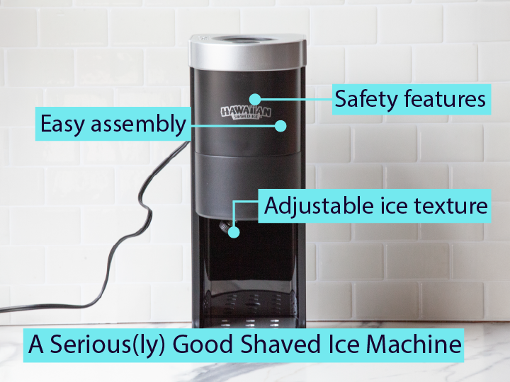 A shaved ice maker on a kitchen countertop.