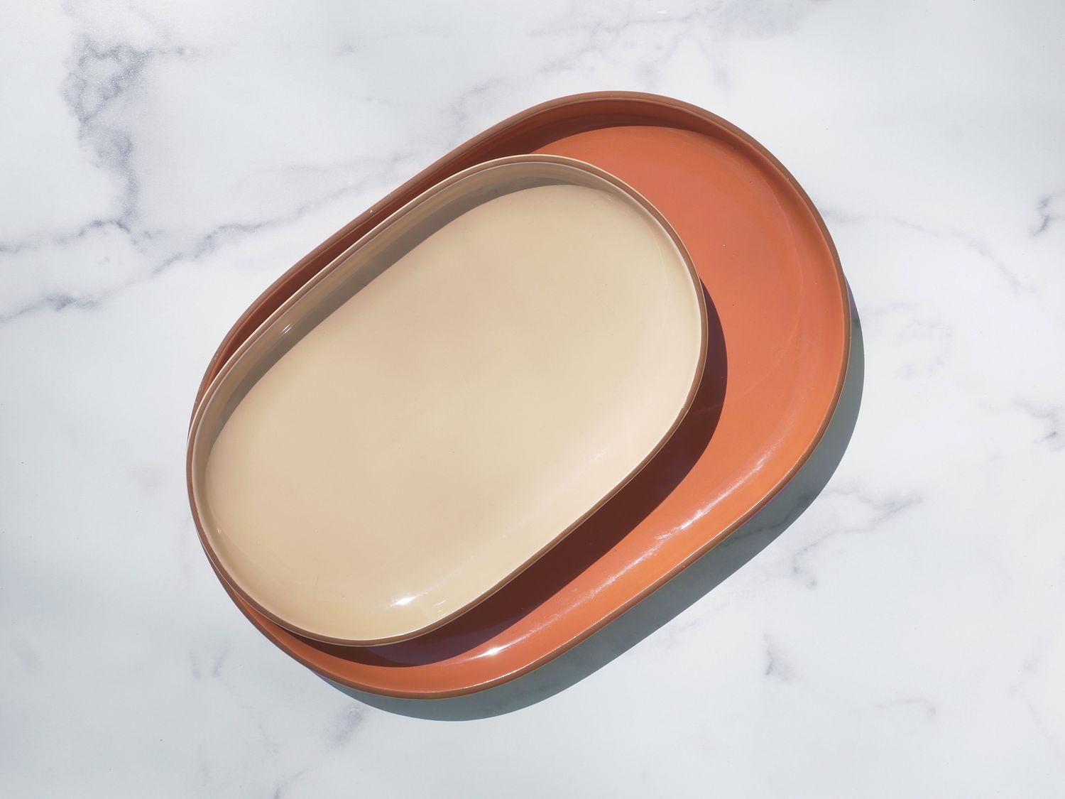 Our place platters on marble surface