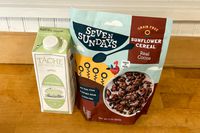 Purple Carrot meal on a wood surface