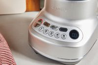 A closeup of the buttons on the Breville Fresh & Furious Blender