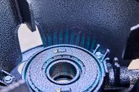 The flame of the PowerFlamer outdoor wok burner.