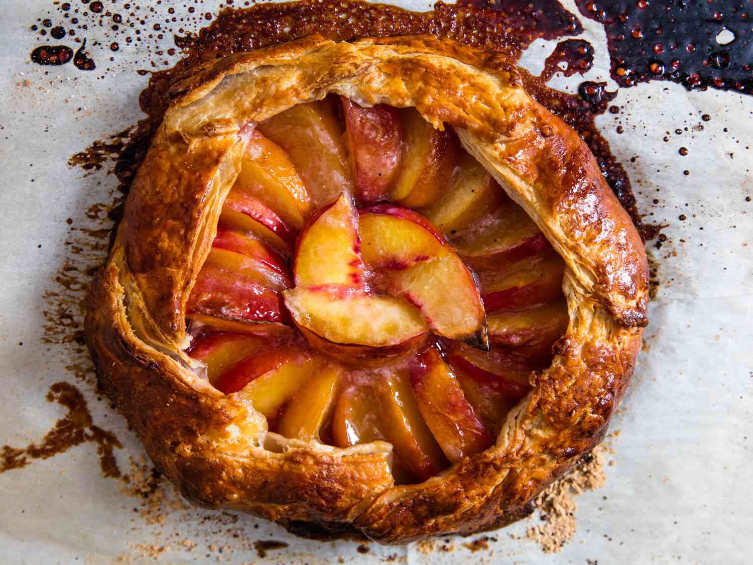 Overhead view of the finished galette, fresh from the oven.