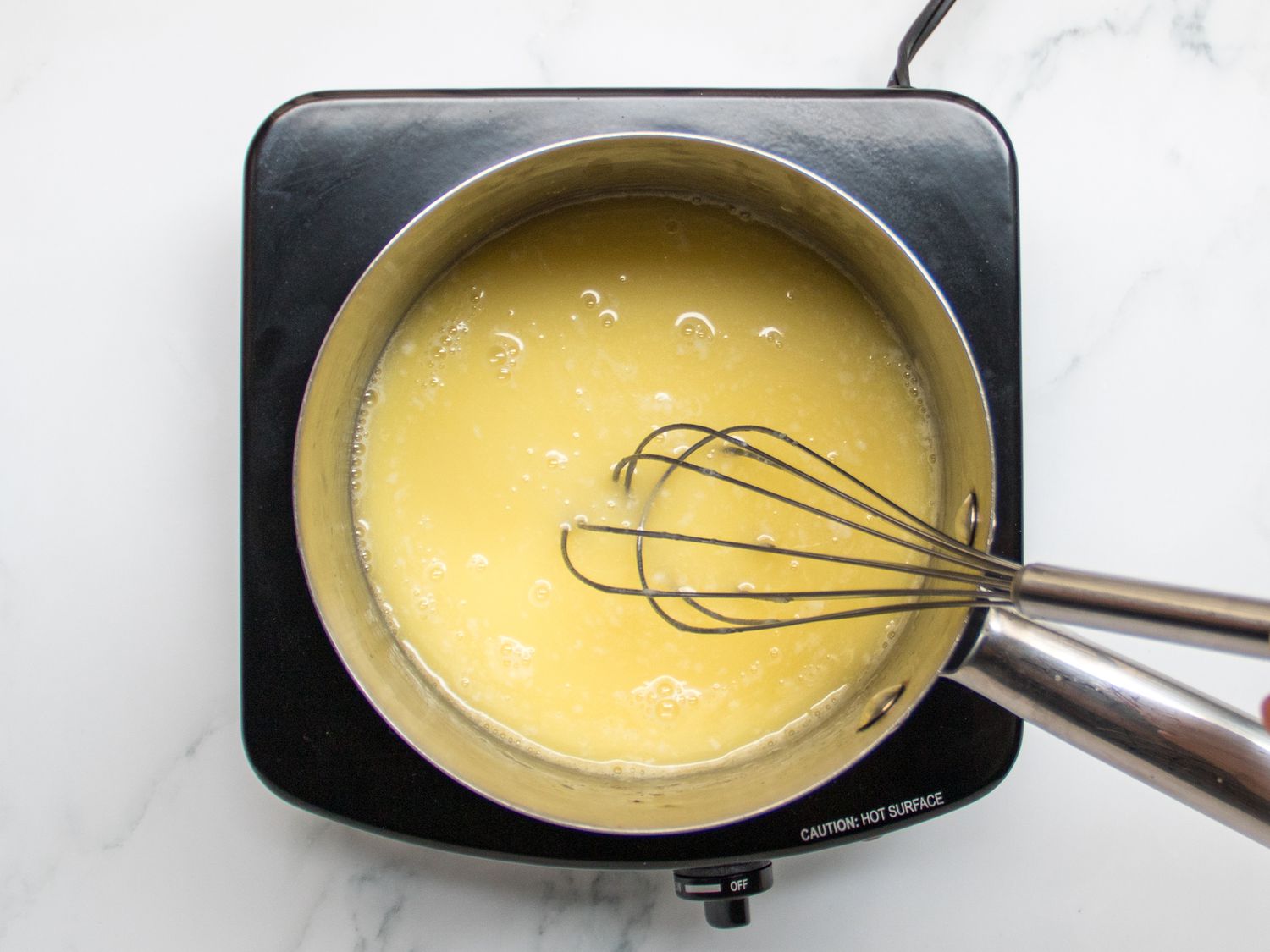 Heavy cream, butter, sugar and salt, melted and whisked together 