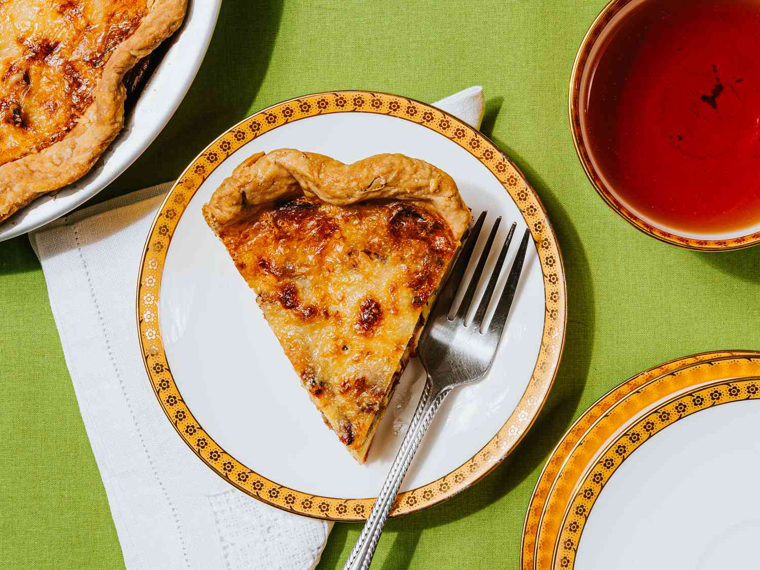 Overhead view of quiche