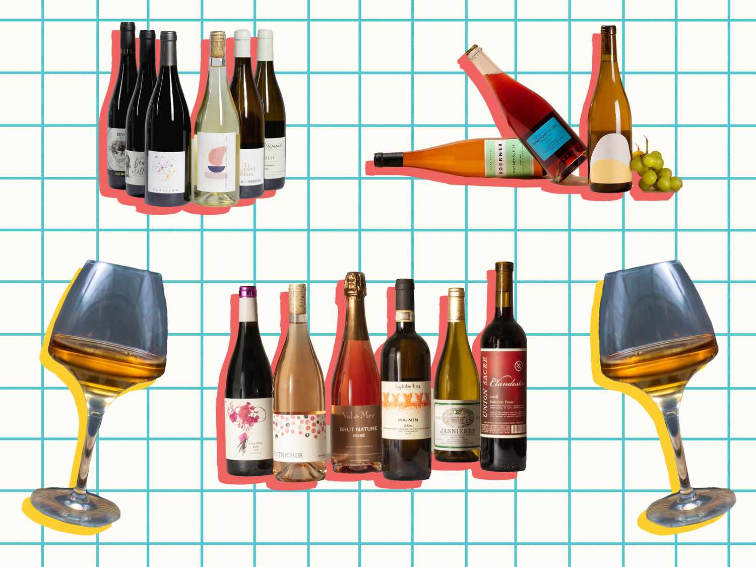 collage of popular natural wines