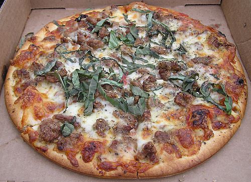 The Bazbeaux Special with Sausage from Bazbaeux Pizza in Indianapolis.