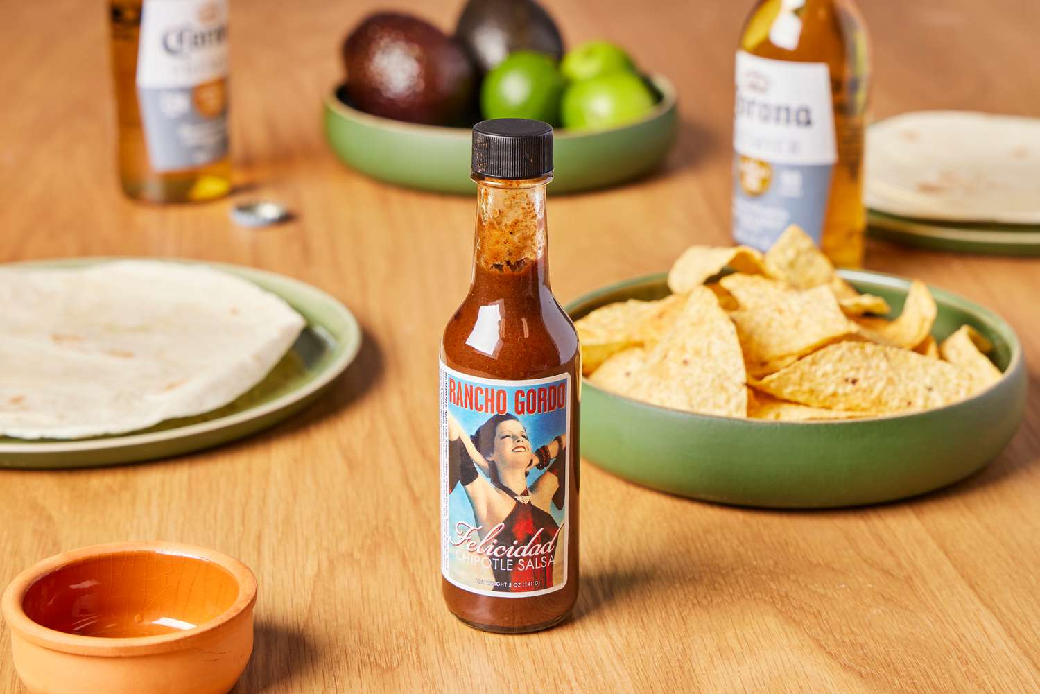 Rancho Gordo Felicidad Chipotle Sauce on table