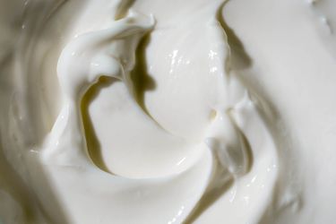 Swirls of Greek yogurt