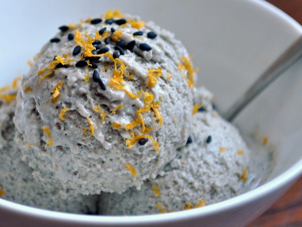3. Black Sesame and Orange Ice Cream