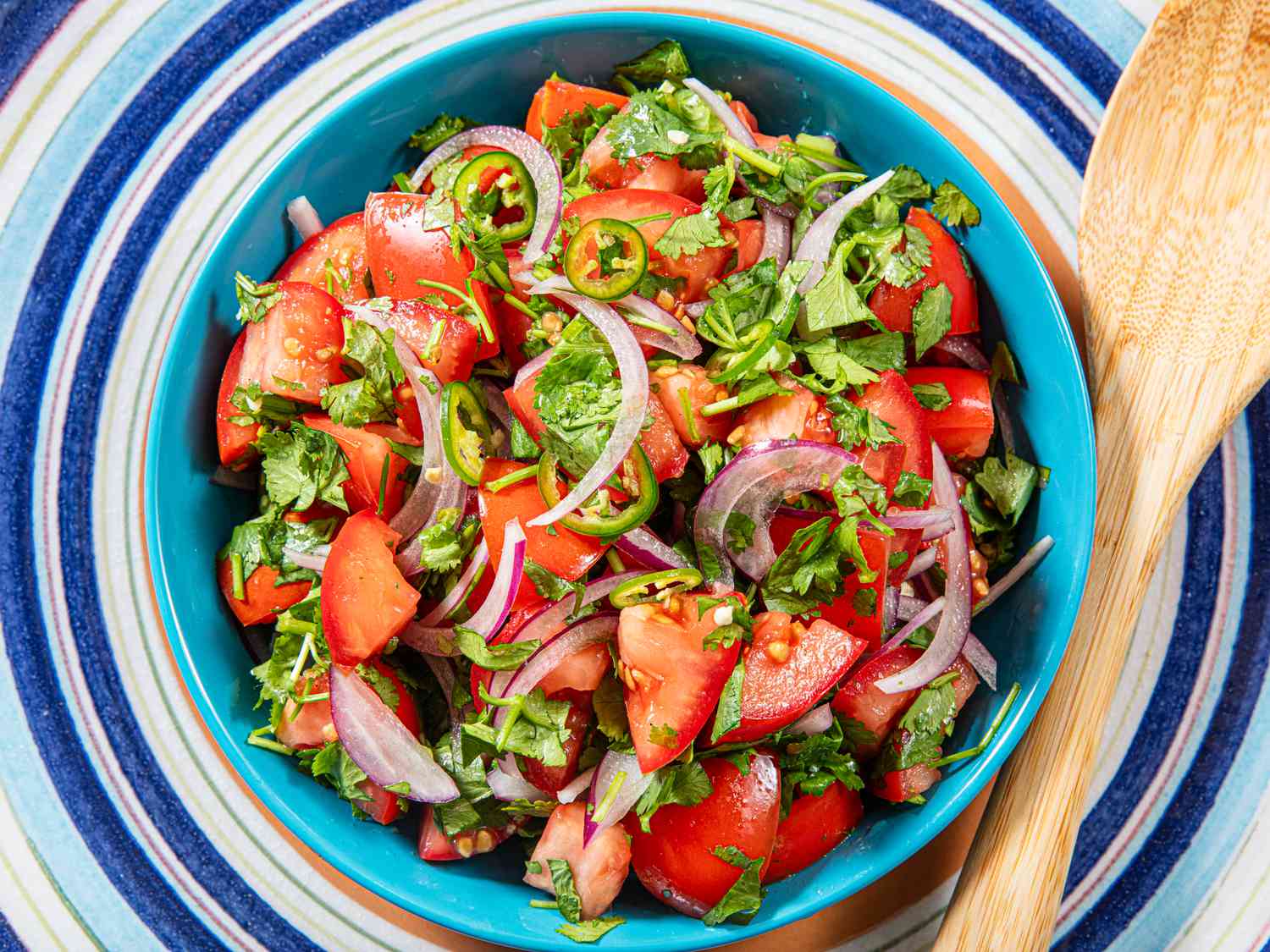 Overhead view of salad