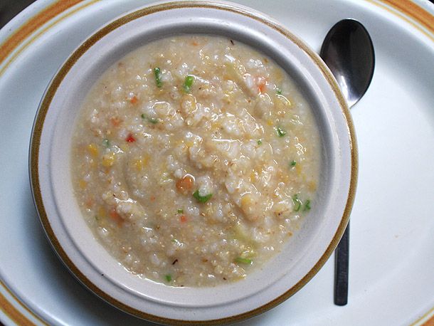 A bowl of multigrain congee. 