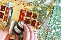 Contents of the Oliviers & Co Advent Calendar peeking out of their doors