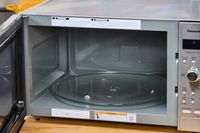 The inside of the Panasonic - 2.2 Cu. Ft. 1250 Watt SD987SA Full-Size Microwave with Inverter