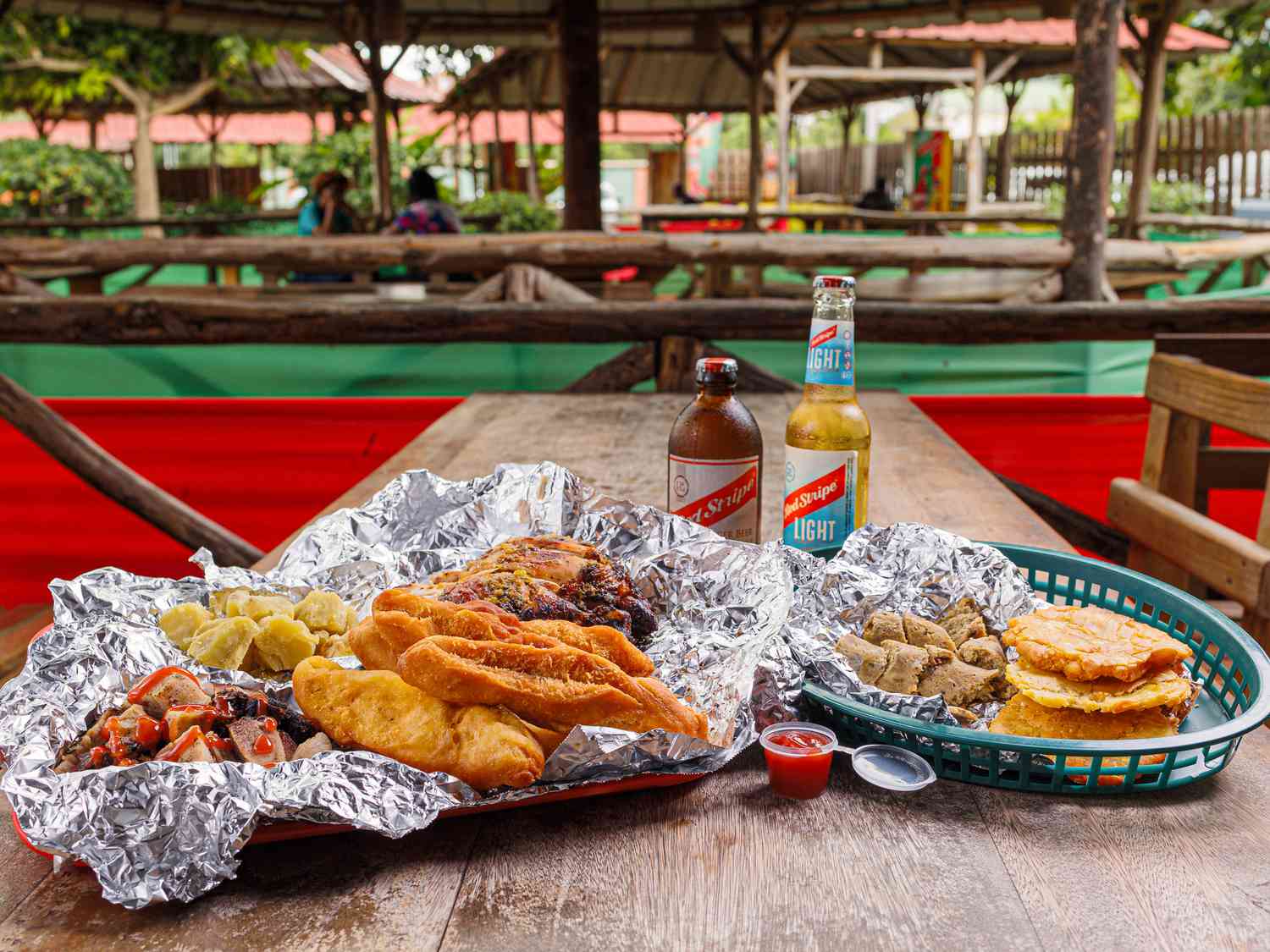 Side view of a meal at Peppa Tyme in Kingston