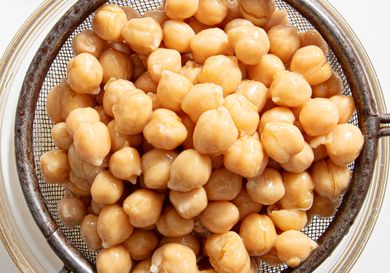 Overhead view of chickpeas