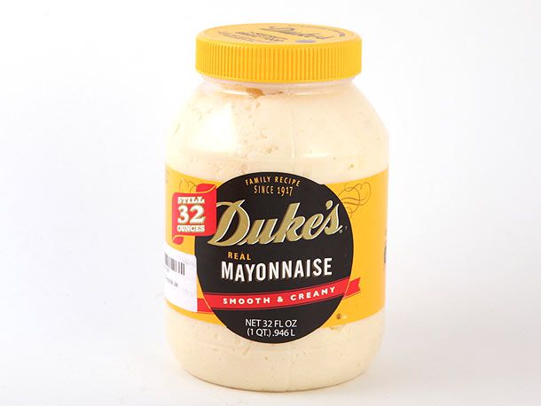 Jar of Duke's brand mayonnaise.