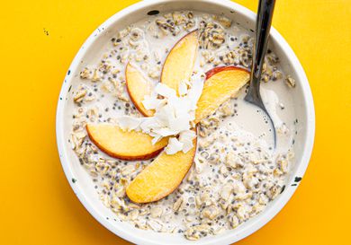 Overhead view of overnight oats