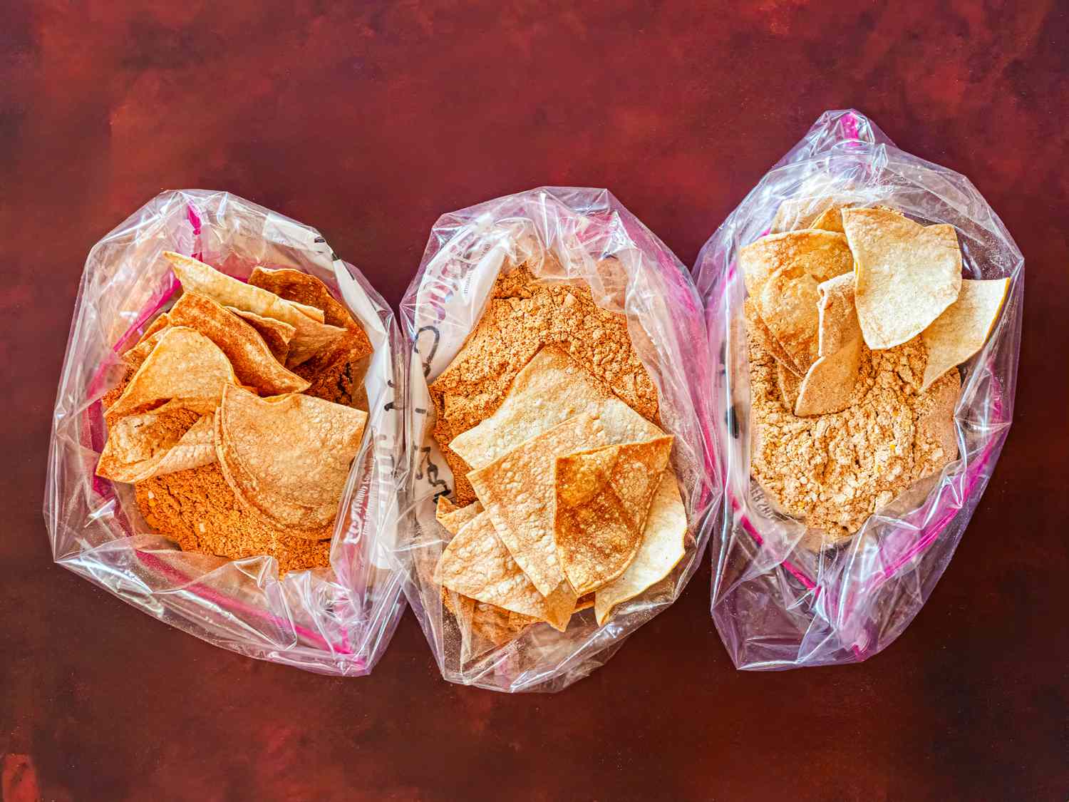 Overhead view of different seasoning blends