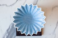 a coffee filter inside the Origami dripper