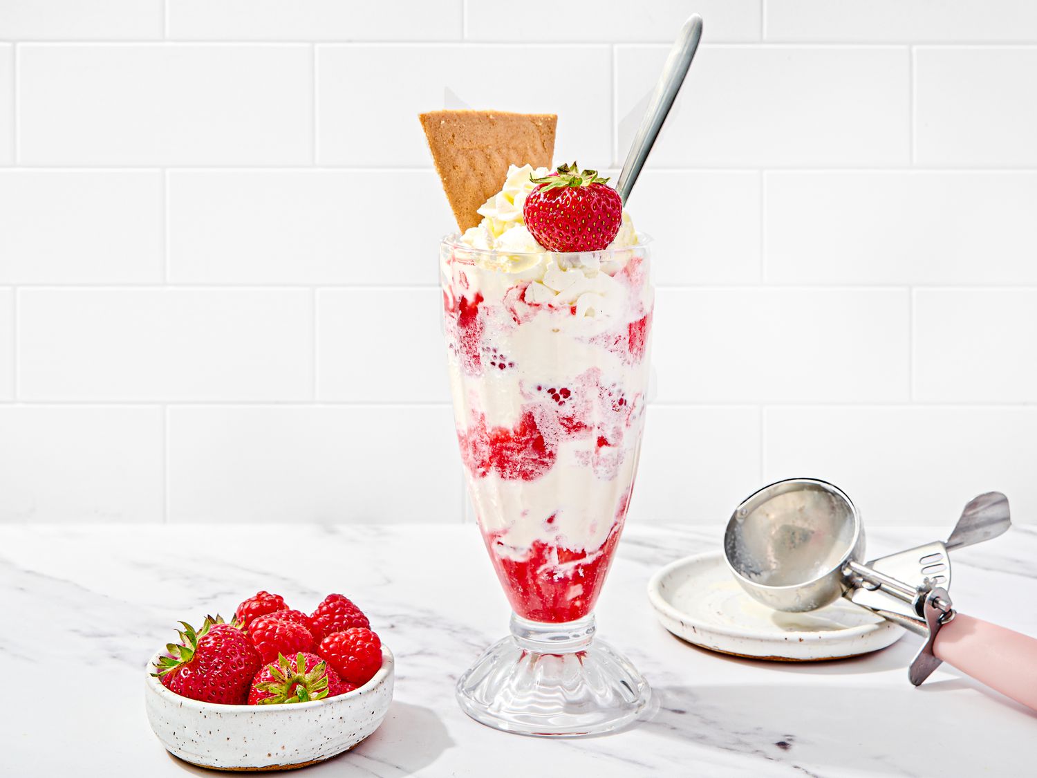 Side view of Knickerbocker glory
