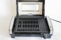 The Hamilton Beach indoor grill with lid lifted