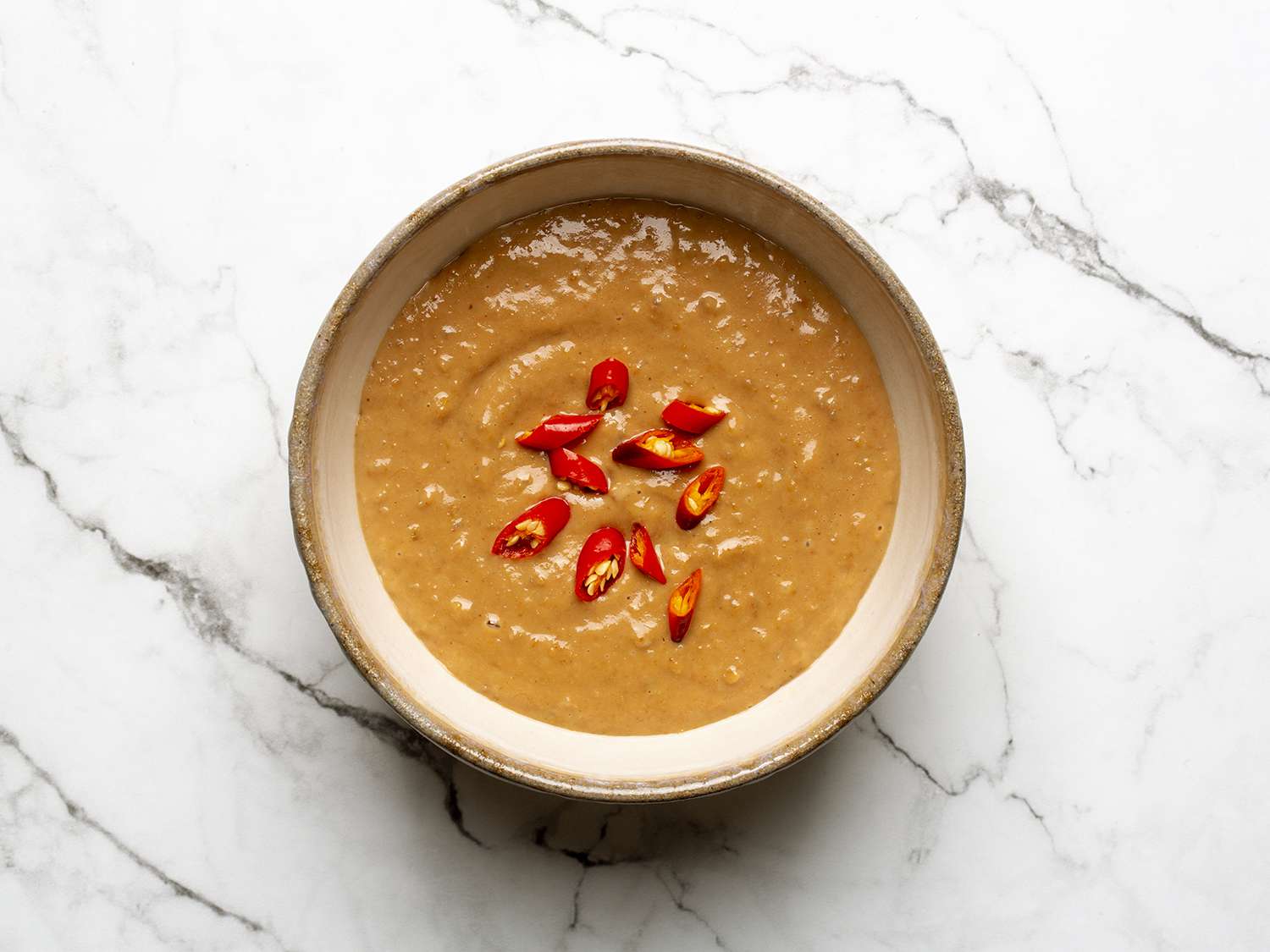 overhead view of dipping sauce for nem lui